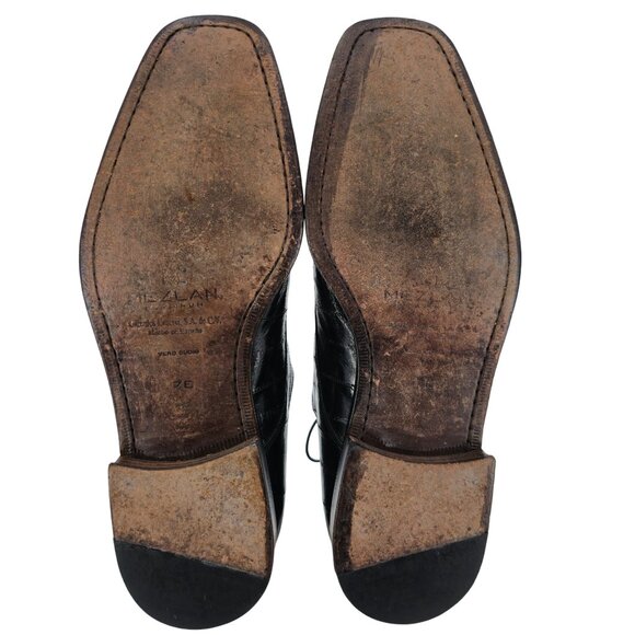 Vintage Mezlan Platinum Exotic Eel Skin Mens Size 7E Black Leather Dress Oxfords main image 7